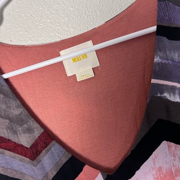 Maeve by Anthropologie Chevron Maxi Dress Multicolor Long Sleeve Small - Picture 5 of 11